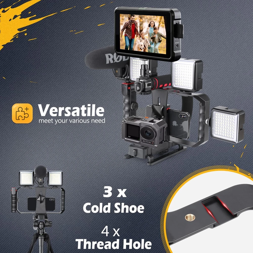 Zeadio rankinis video stabilizatorius su trikoju laikikliu, universalus išmaniesiems telefonams ir kameroms DV-TGRIP