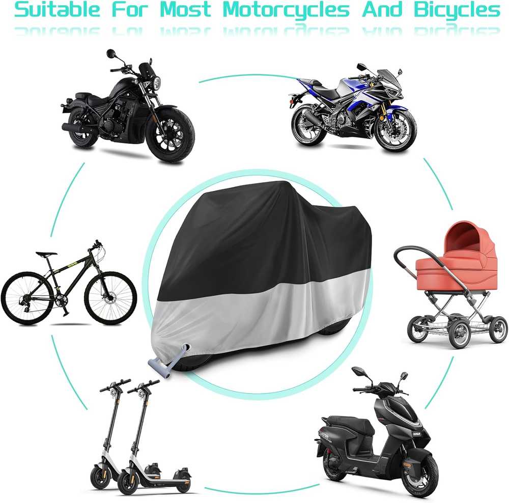Zepphi moto apsauga, vandeniui atspari poliesterio danga, UV apsauga, 245x105x125 cm