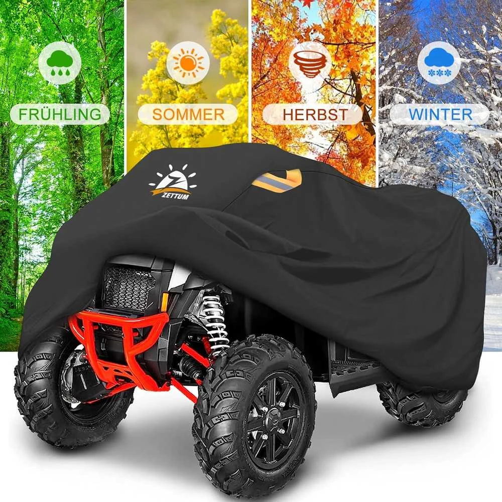 Zettum ATV lauko apsauginis uždangalas 241x121x121 cm, 600D Oxford, juodas, ATVC-95-BLK-EU
