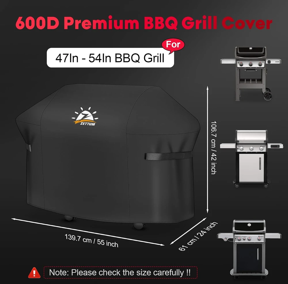 Zettum grilio uždangalas 139,7 x 61 x 106,7 cm, 600D Oksfordo audinys, BBQ Cover 139 CM