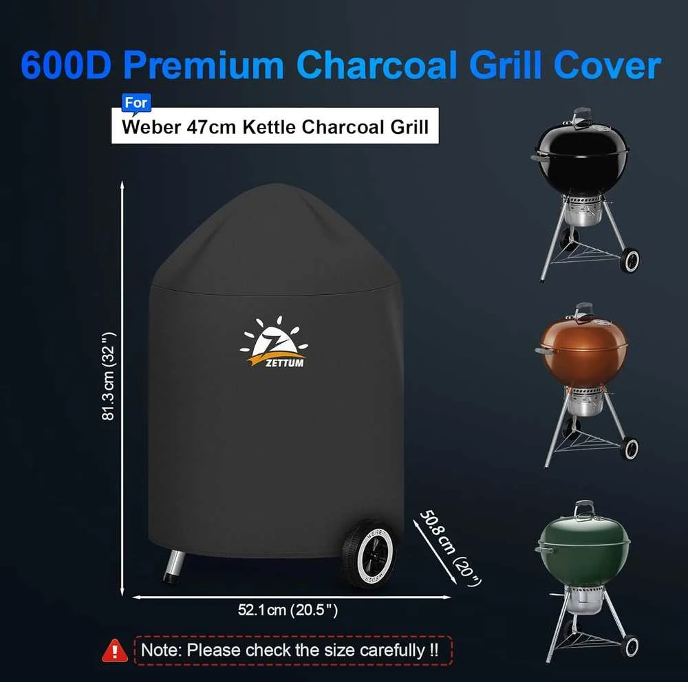 Zettum grilio užvalkalas Weber 47 cm anglies griliams, 600D, vandeniui atsparus, 7148 modelis
