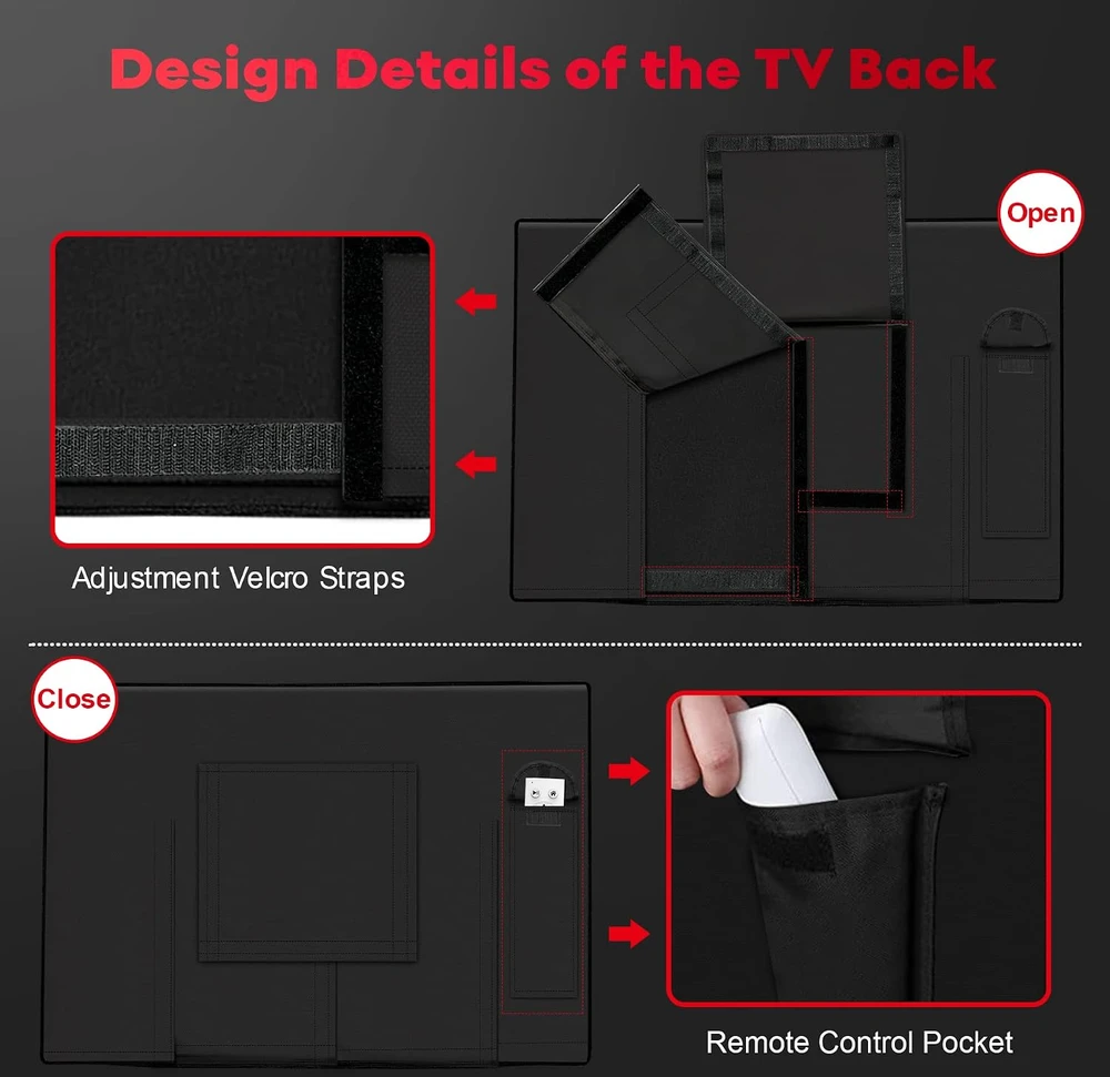 Zettum lauko televizoriaus dėklas 65–70 colių televizoriams, TVC-6570-BLK