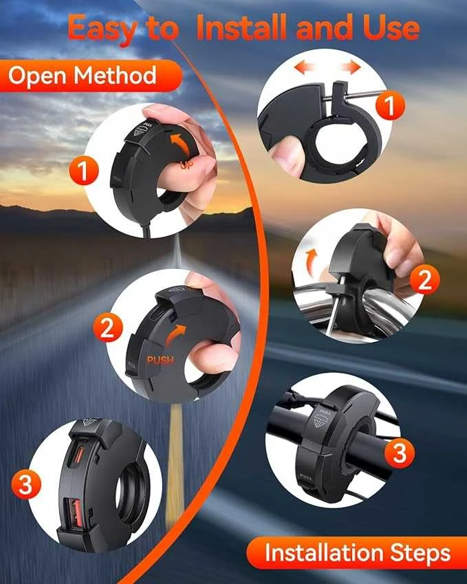 ZEXMTE USB lizdas motociklui