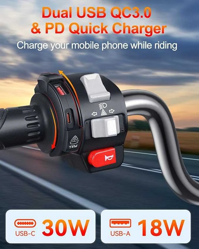 ZEXMTE USB lizdas motociklui