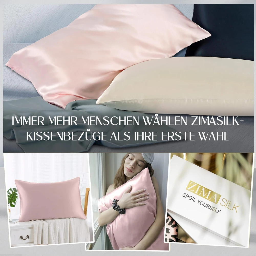 Zimasilk 100% natūralaus šilko dvipusė pagalvės užvalkalas 19 Momme 80x40 cm su užtrauktuku
