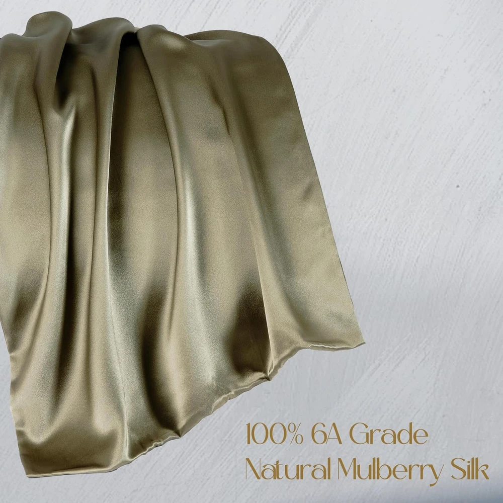 ZIMASILK šilkinė pagalvės užvalkalas 100% morušų šilkas, 19 momme, 6 A klasė, 50x75 cm, žalios spalvos