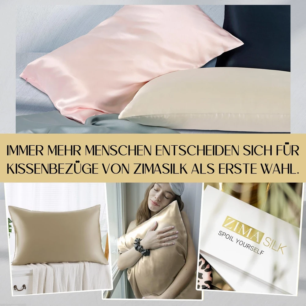 ZIMASILK šilkinė pagalvės užvalkalas 100% morų šilkas, 19 momių, 50x70 cm, užtrauktukas, taupe