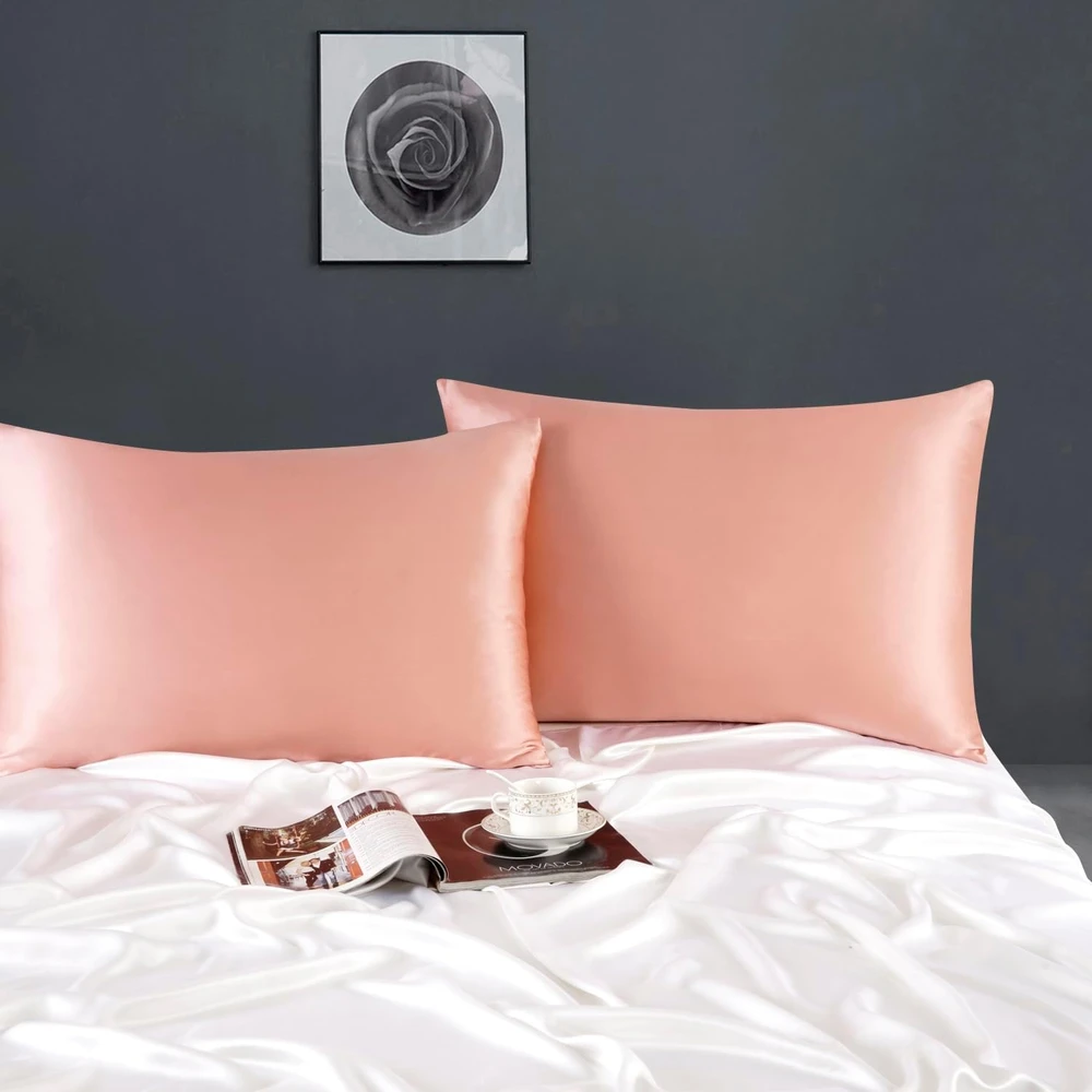 ZIMASILK šilkinė pagalvės užvalkalas, 100% morinių šilkų, klasė 6 A, 600 siūlų, 76x51 cm, paslėptas užtrauktukas