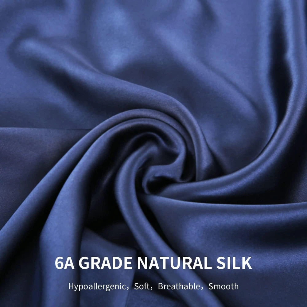 ZIMASILK šilkinė pagalvės užvalkalas, 100% morinės šilko, 19 Momme, 50 x 70 cm, tamsiai mėlynas, FR-19-5070-Navy
