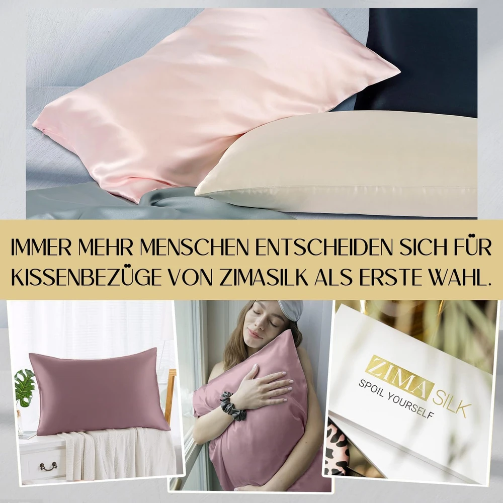 ZIMASILK šilkinis pagalvės užvalkalas 100% morvų šilkas 19 momme 80x80 cm su užtrauktuku, pilkai violetinis