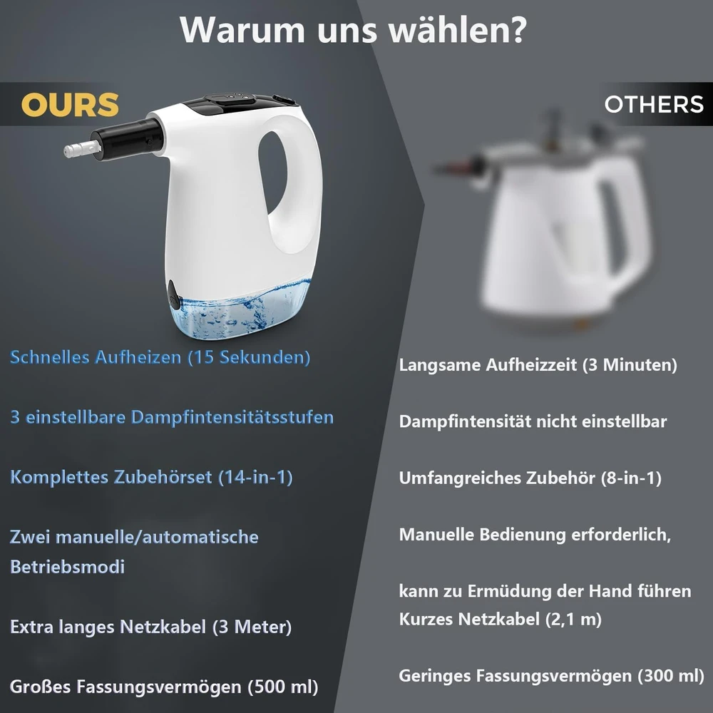 ZMURED rankinis garinis valytuvas 1000 W, 530 ml, modelis Zmured-hdr-530