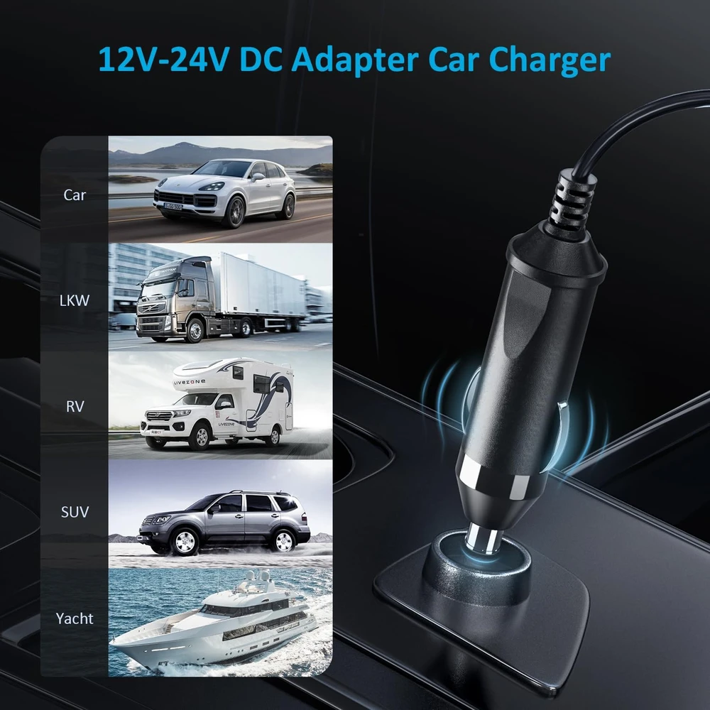 Zolt automobilinis USB-C įkroviklis 100 W 12–24 V nešiojamiesiems kompiuteriams ir telefonams
