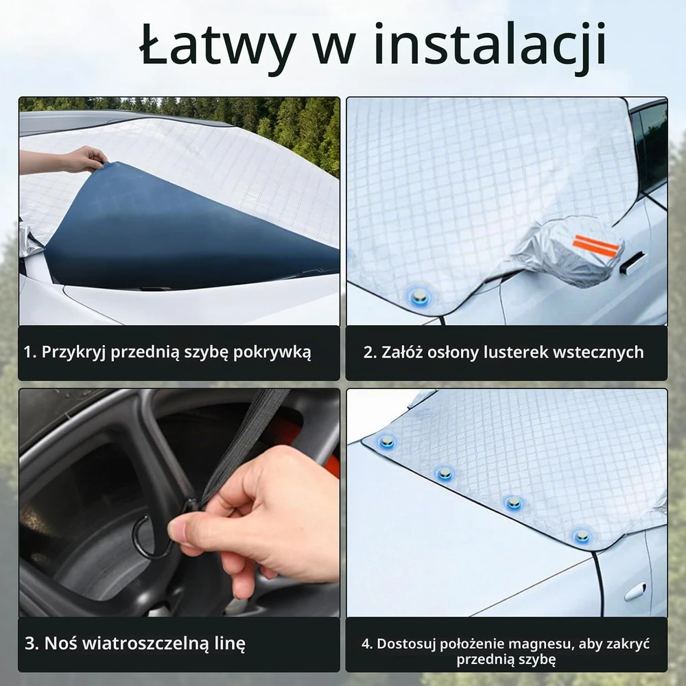 Zyluniy automobilio priekinio stiklo apsauga nuo šalčio, 230 × 120 cm