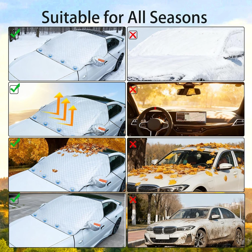 Zyluniy automobilio priekinio stiklo apsauga nuo šalčio, 230 × 120 cm