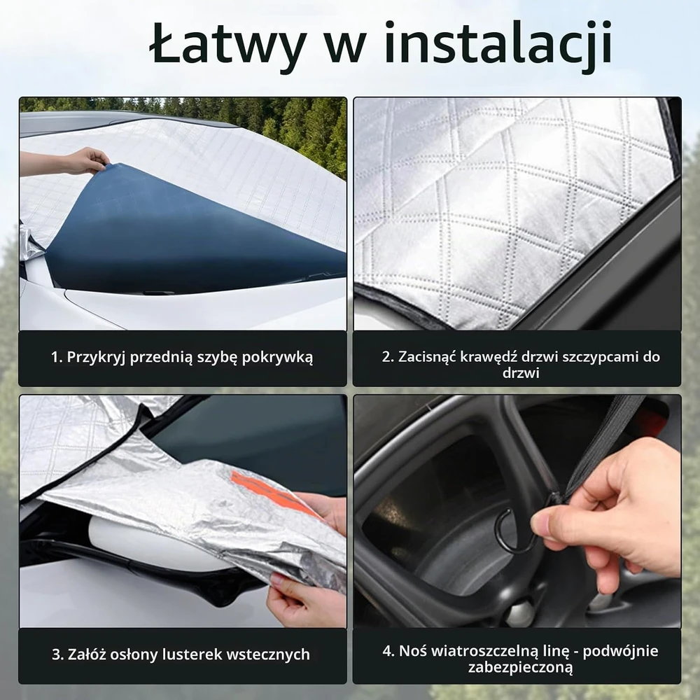 Zyluniy priekinio automobilio stiklo apsauga nuo sniego ir šalčio 160 × 116 cm