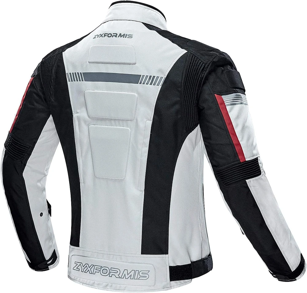 Zyxformis vyriška moto striukė, atspari vandeniui ir vėjui, ilgos rankovės, balta, ZY07-Baltas-XL