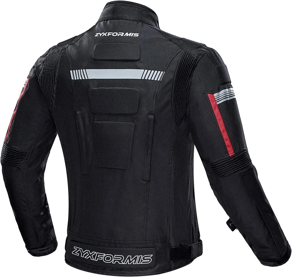 Zyxformis vyriška moto striukė, atspari vandeniui ir vėjui, su apsaugomis, juoda, ZY07-Juodas-M2
