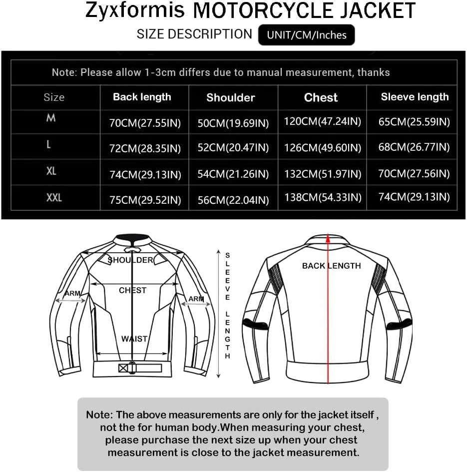 Zyxformis vyriška vasarinė motociklininko striukė su apsaugomis, kvėpuojantis poliesteris, ZMJ01-Baltas-M