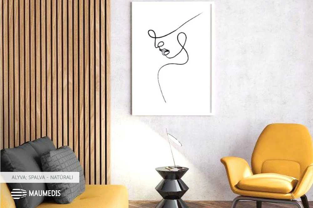 Ąžuolo tašelių akustinė apdailos plokštė 60x300cm 30x600x3000