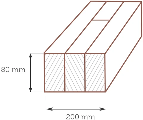 Klijuoti Maumedžio konstrukciniai brusai SOLID 80x200x3000
