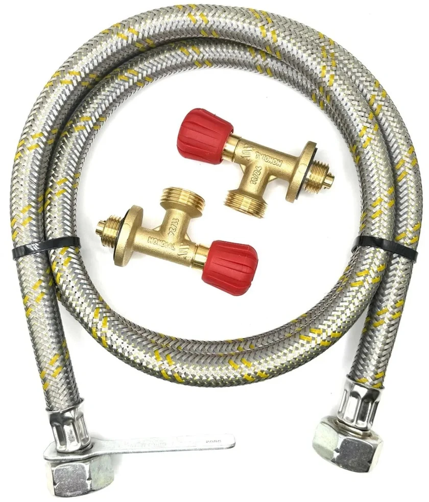 1 m LPG pildymo žarnos komplektas Campingaz 901 / 904 / 907 su 2 rankiniais 16 mm vožtuvais