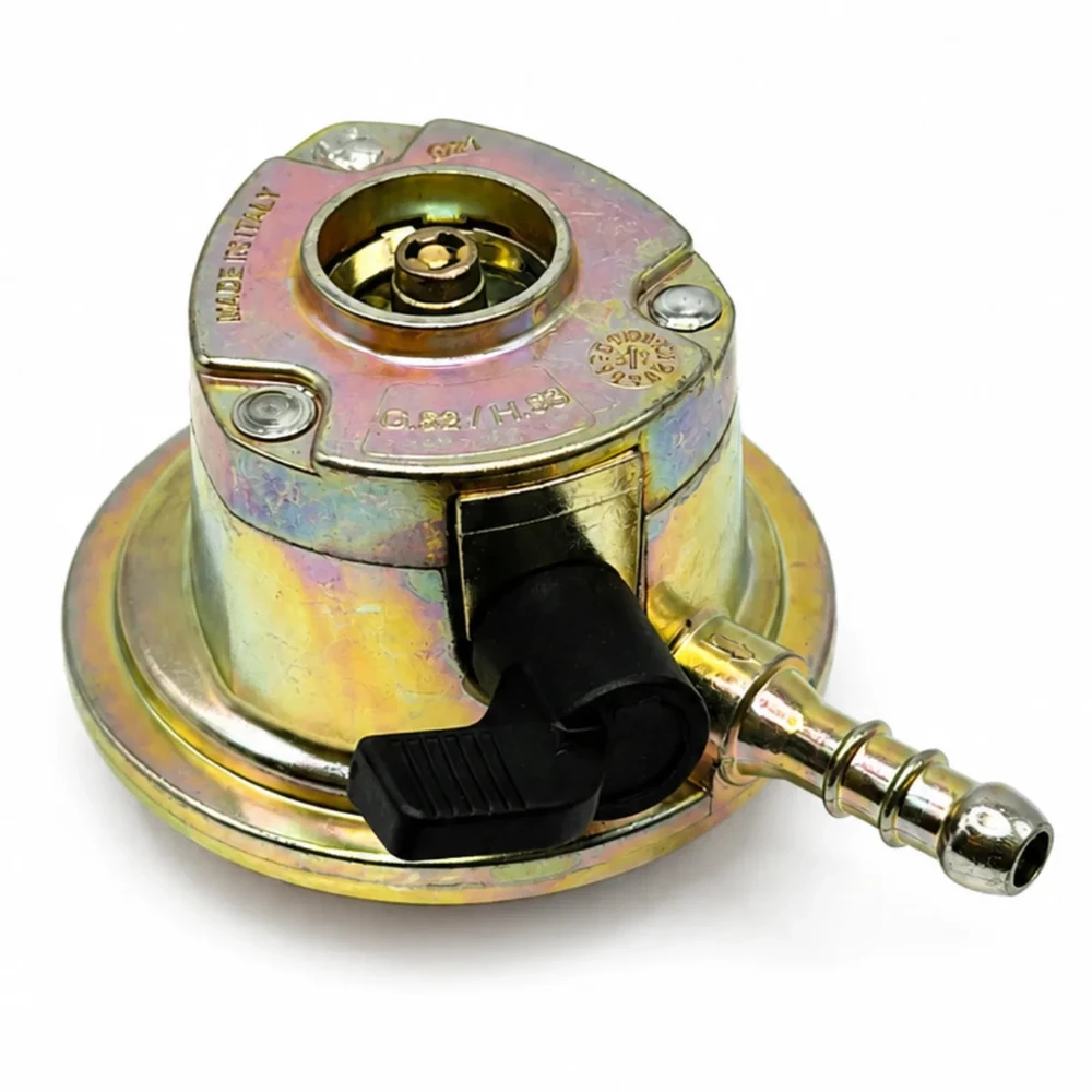 21 mm Clip-On butano dujų slėgio reguliatorius 29 mbar, 1,5kg/h, 8 mm žarnai