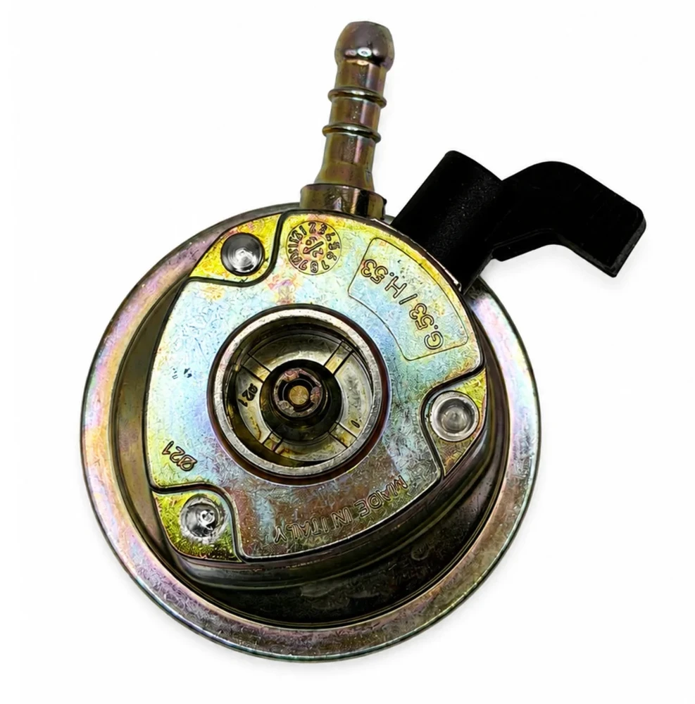 21 mm Clip-On butano dujų slėgio reguliatorius 29 mbar, 1,5kg/h, 8 mm žarnai
