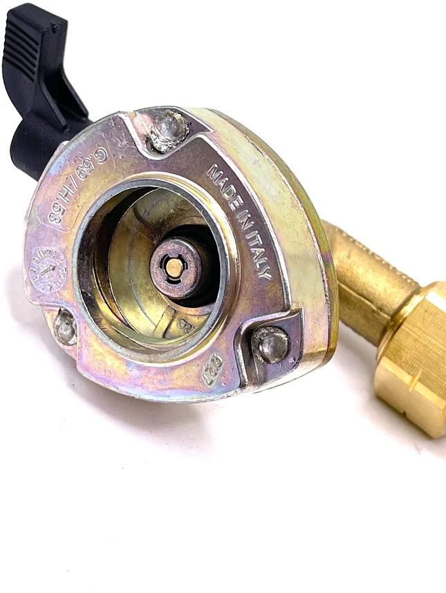 27 mm Clip-On dujų baliono adapteris 90° kampinis į 21,8 mm LH su apsaugine svirtimi