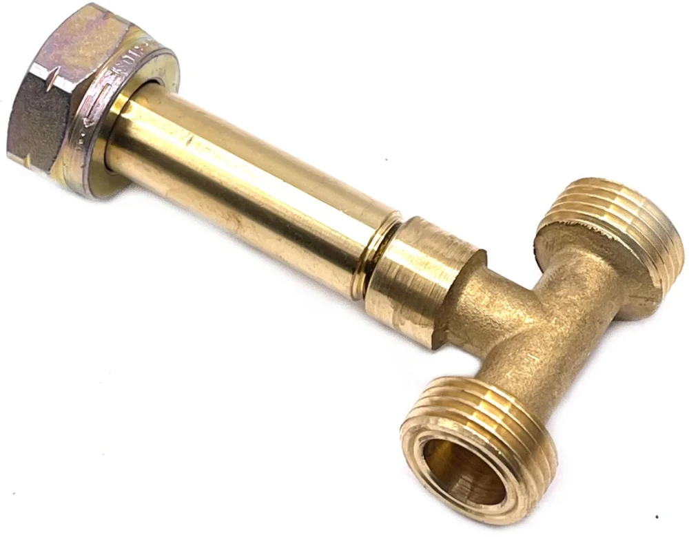 3 krypčių T formos LPG propano dujų skirstytuvas 21,8 mm LH (KLF / Shell tipo dujų balionams)