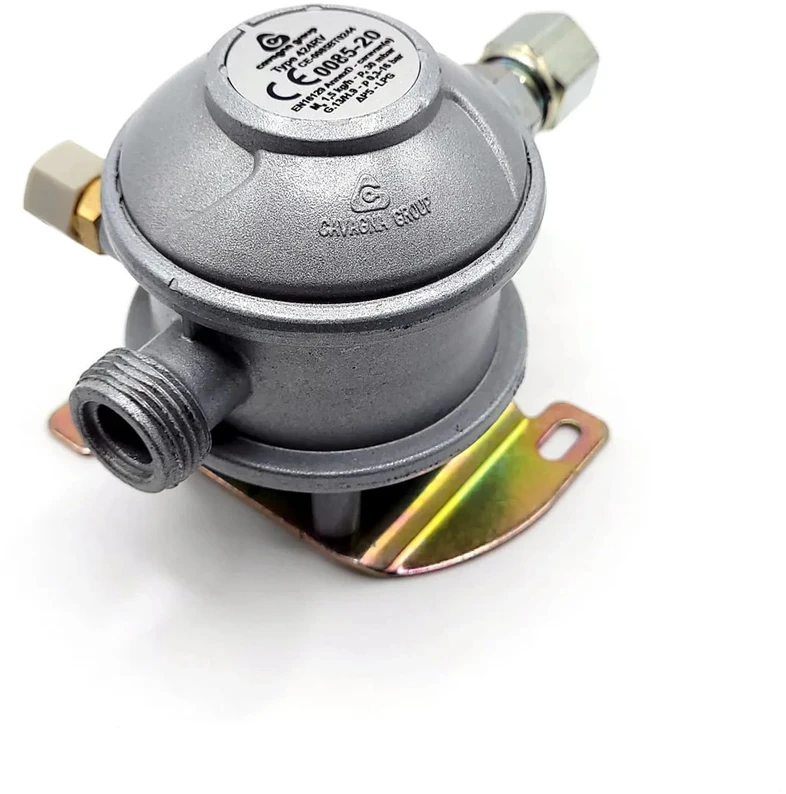 30 mbar LPG dujų slėgio reguliatorius Bulkhead 8 mm 180° kemperiams ir karavanams