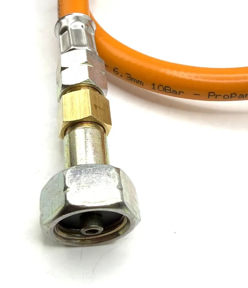30 mbar LPG dujų slėgio reguliatorius su 80 cm aukšto slėgio žarna W20 RH × 20 mm LH kemperiams ir valtims