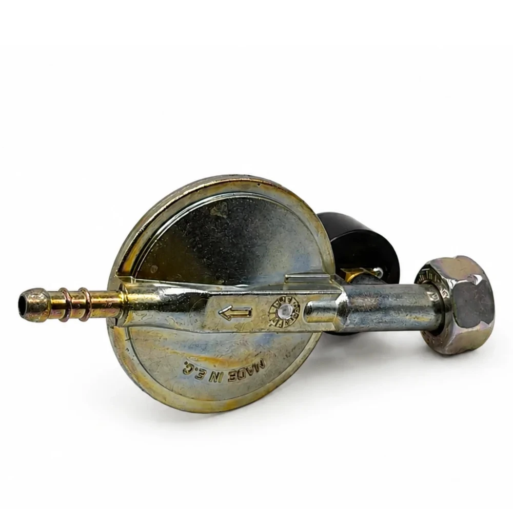Butano dujų slėgio reguliatorius 29 mbar, 1,5kg/h su manometru, 21,8 mm LH