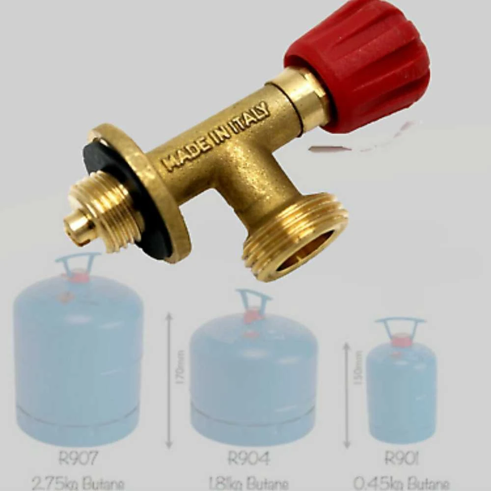 Campingaz užpildymo adapteris dujų balionams 907/904/901 (21,8 mm LH) → ACME: US, DE, BE, IE, AU