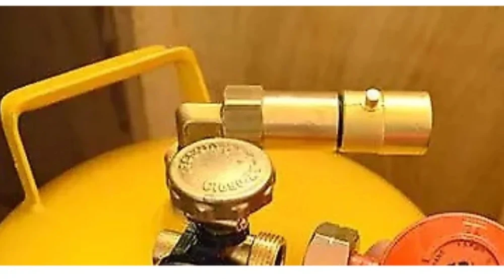 LPG adapteris 3/4" UNF (JIC) į W21,8 mm, skirtas Gaslow, GasIt ir daugkartinio pildymo dujų balionams