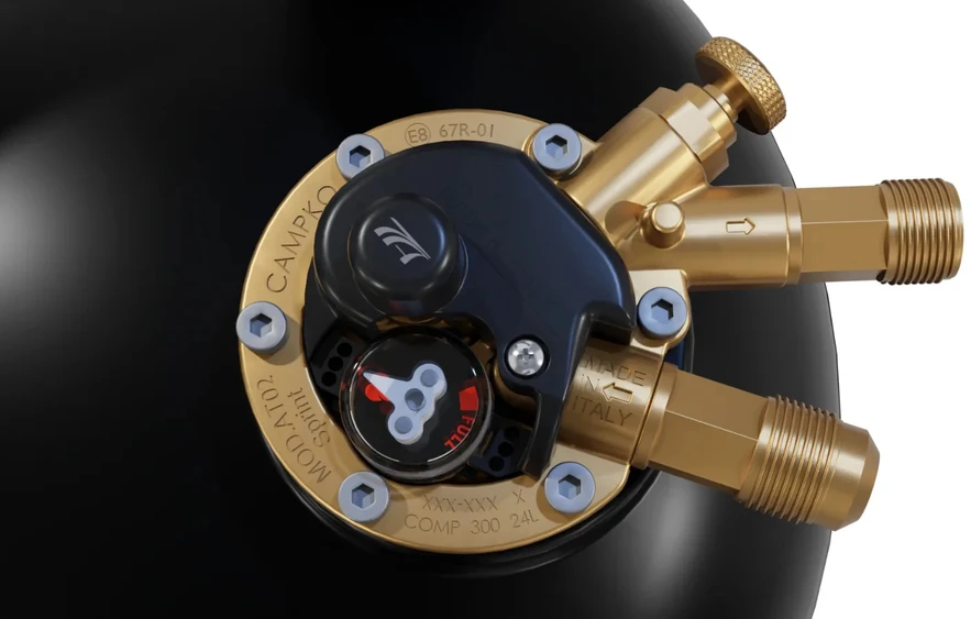 LPG adapteris ACME 3/4" UNF (JIC), skirtas Gaslow, GasIt ir CAMPKO dujų balionams