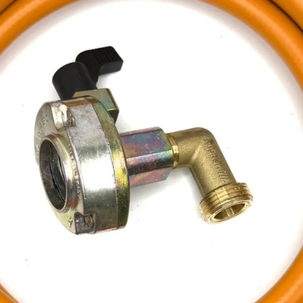 LPG aukšto slėgio dujų žarna 1,5 m su 27 mm kampiniu Clip-On adapteriu, 21,8 mm LH