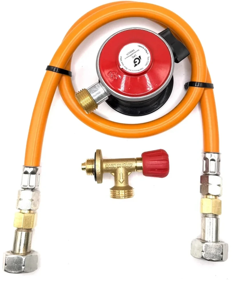 LPG aukšto slėgio dujų žarna 1,5 m su 35 mm Jumbo Clip-On propano adapteriu (4kg/h) ir Campingaz 901 / 904 / 907 jungtimi