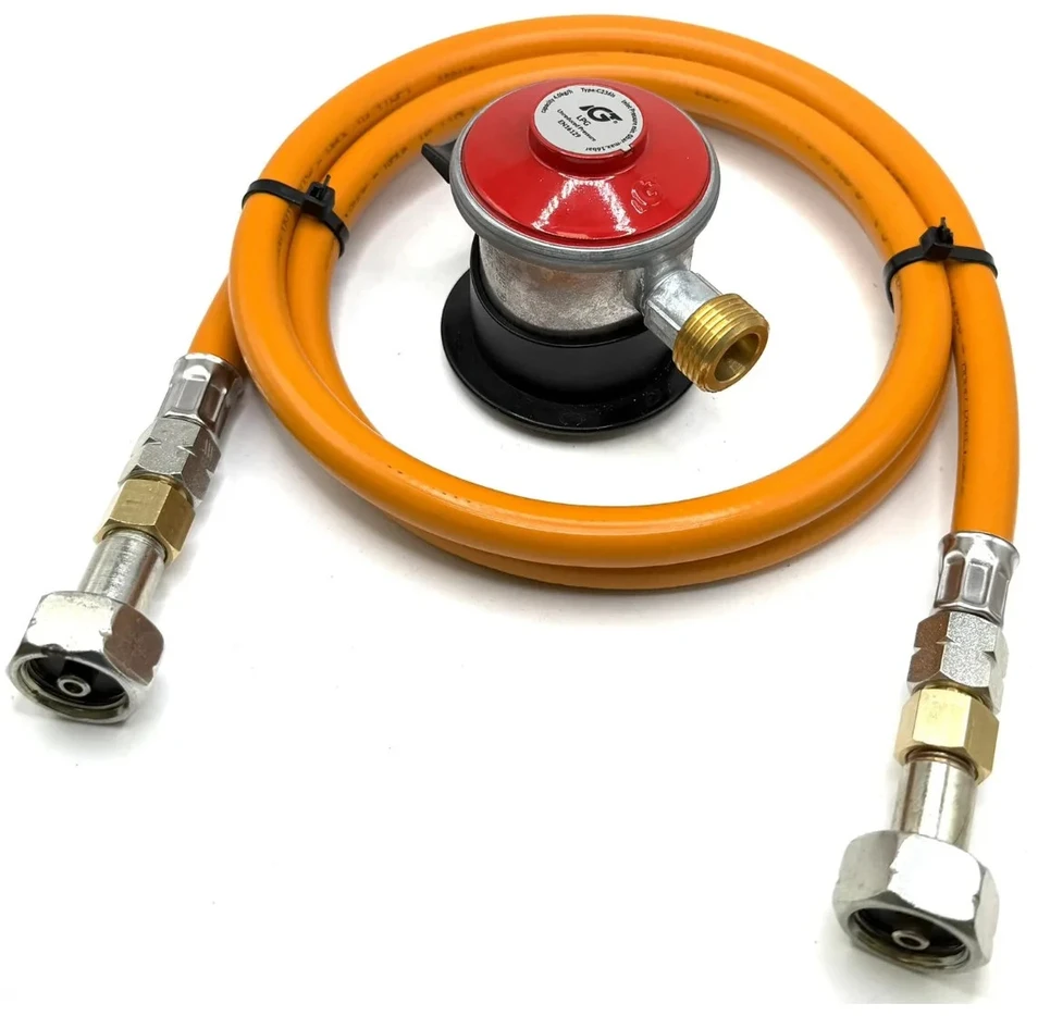 LPG aukšto slėgio dujų žarna 1,5 m su 35 mm Jumbo Clip-On propano adapteriu (4kg/h)