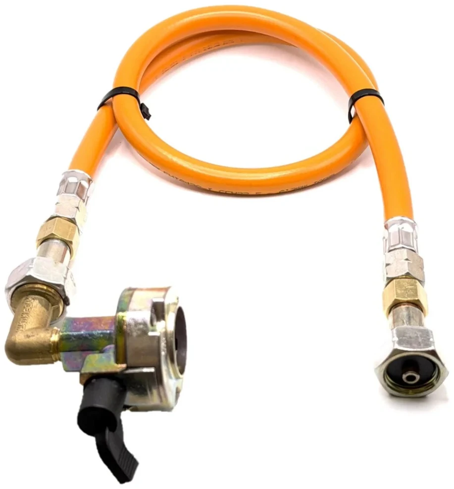 LPG aukšto slėgio dujų žarna 80 cm su 27 mm kampiniu Clip-On adapteriu, 21,8 mm LH