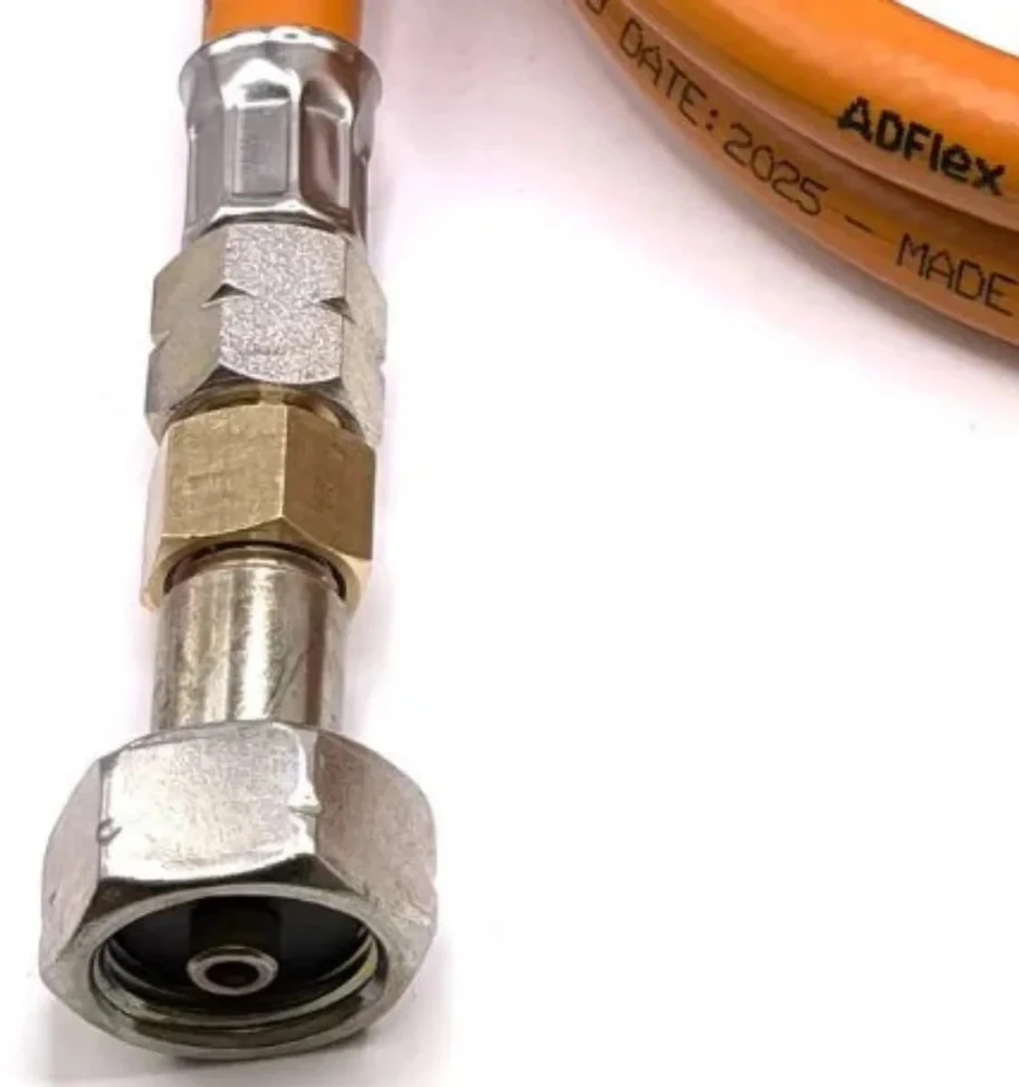LPG aukšto slėgio dujų žarna 80 cm su 27 mm Clip-On adapteriu ir Campingaz 901 / 904 / 907 jungtimi