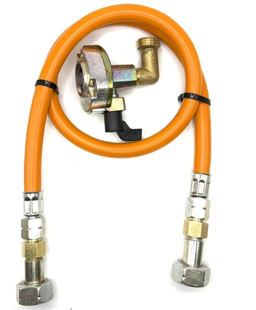 LPG aukšto slėgio dujų žarna 80 cm su 27 mm kampiniu Clip-On adapteriu, 21,8 mm LH