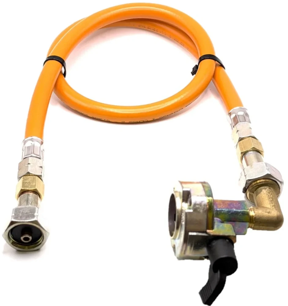 LPG aukšto slėgio dujų žarna 80 cm su 27 mm kampiniu Clip-On adapteriu, 21,8 mm LH