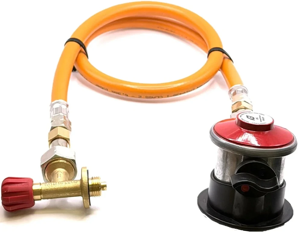 LPG aukšto slėgio dujų žarna 80 cm su 35 mm Jumbo Clip-On propano adapteriu (4kg/h) ir Campingaz 901 / 904 / 907 jungtimi