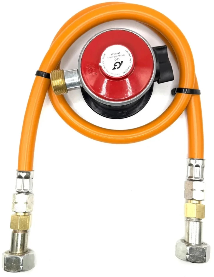 LPG aukšto slėgio dujų žarna 80 cm su 35 mm Jumbo Clip-On propano adapteriu (4kg/h)
