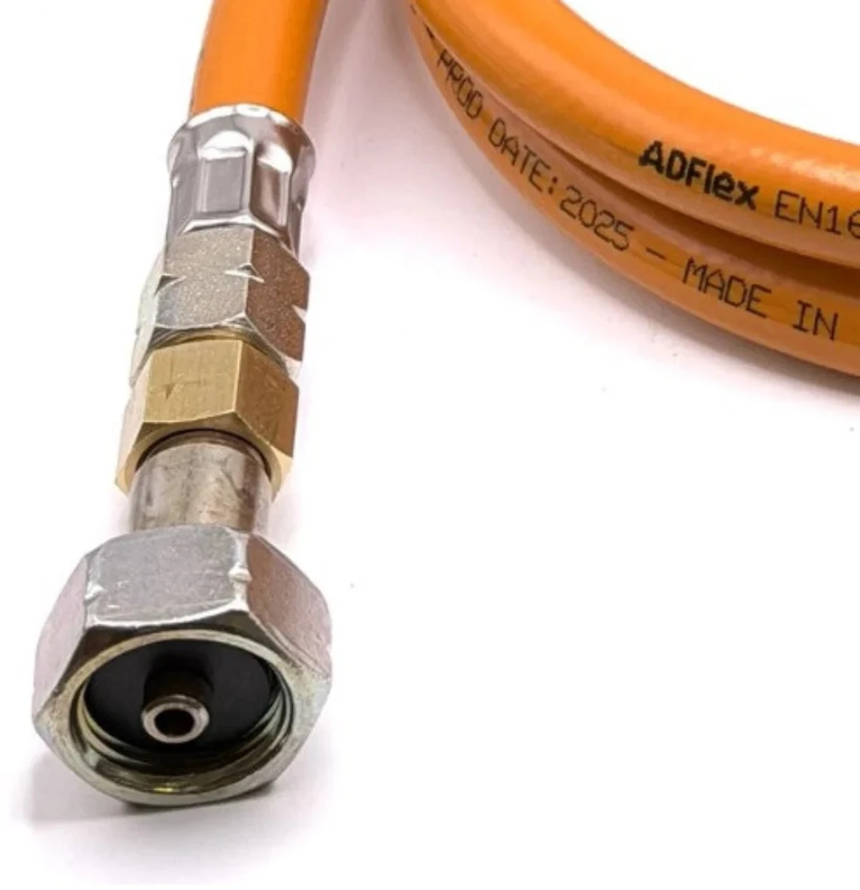 LPG aukšto slėgio oranžinė dujų žarna 1,5 m, 21,8 mm LH × 21,8 mm LH