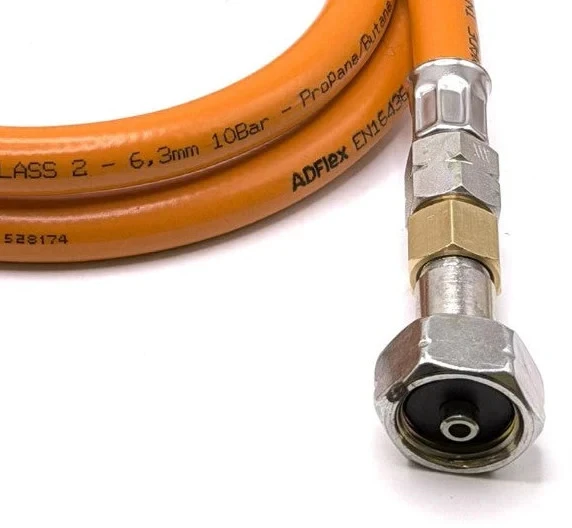 LPG aukšto slėgio oranžinė dujų žarna 1,5 m, 21,8 mm LH × 21,8 mm LH