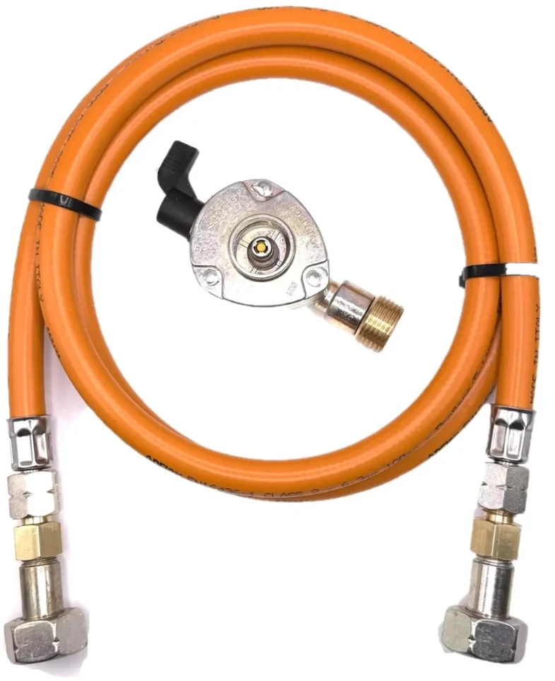 LPG aukšto slėgio oranžinė dujų žarna 80 cm su 21 mm Clip-On adapteriu