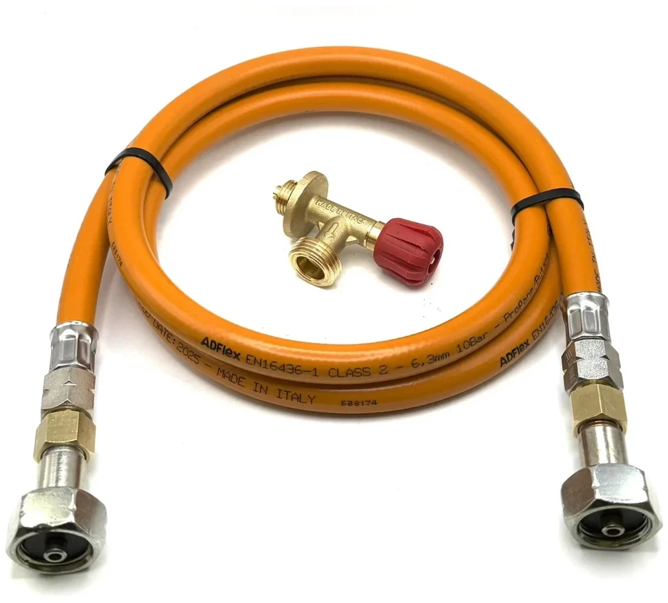 LPG aukšto slėgio oranžinė dujų žarna 80 cm, skirta Campingaz 901 / 904 / 907 balionams