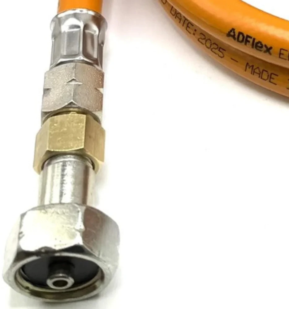 LPG aukšto slėgio oranžinė dujų žarna 80 cm, 21,8 mm LH × 21,8 mm LH, skirta Campingaz 901 / 904 / 907 balionams