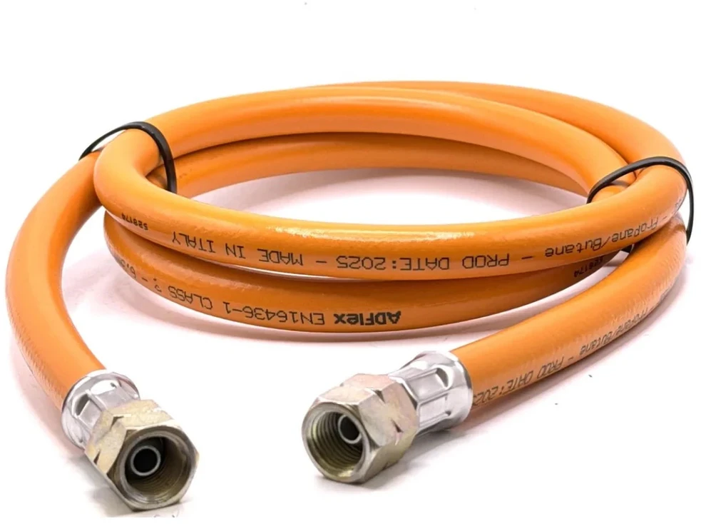 LPG aukšto slėgio propano–butano dujų žarna 1,5 m, 1/4" LH × 1/4" LH